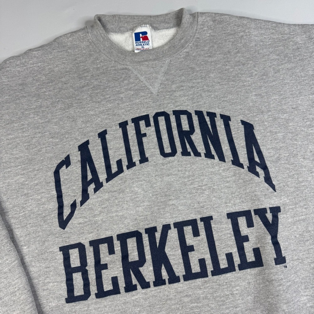 Vintage Russell Athletic California Berkley Sweatshirt Mens XL Gray Cal 90s USA